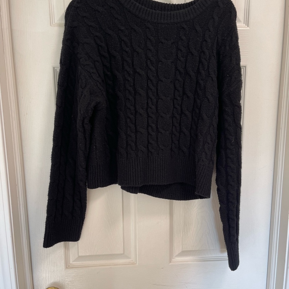 Black Cable Knit Sweater